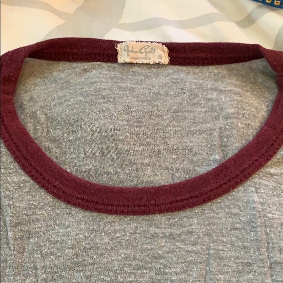 Brandy Melville Gray/dark red ringer tee - Picture 3 of 3